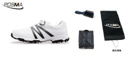 高爾夫男士球鞋 防水 透氣 旋轉鞋帶球鞋 防滑鞋釘   GSH096白 綠  配POSMA鞋包 2合1清潔刷 歷史價格詳細信息