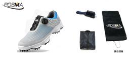 高爾夫男士球鞋 寬版鞋底 旋轉鞋帶 防水透氣   GSH125白 黑 藍  配POSMA鞋包 2合1清潔刷     高爾 歷史價格詳細信息