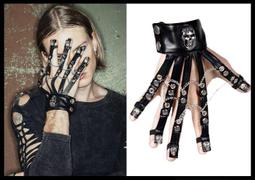 ＊mini PUNK LOLO＊ 龐克個性街頭-厄夜欉林狩魔獵人骷髏頭銀鏈皮質造型口罩(中性.MK005)PUNK 歷史價格詳細信息