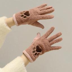 手套冬天女加絨加厚保暖防寒可愛女生防風防水觸屏韓版騎車手套女 歷史價格詳細信息