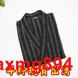 現貨 強推10093【虎形櫻花H-02#黑底白條M~2L號】印花和服男士甚平夏秋汗蒸服家居服全棉日式透氣套裝 歷史價格詳細信息