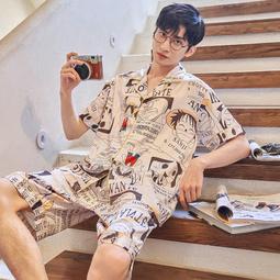 夏季薄款 家居服套裝 冰絲短袖睡衣 可外穿男士居家服 【D606】冰絲睡衣男夏季薄款短袖高級感學生家居服套裝男士大尺碼夏 夏季 涼感 舒適 歷史價格詳細信息