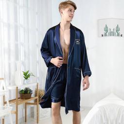 兩件套睡衣男 睡衣男 家居服套裝 冰絲薄款 可外穿睡衣 夏天冰絲男士睡衣男夏季短袖春秋長袖大尺碼仿真絲薄款家 歷史價格詳細信息