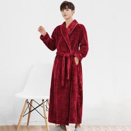 一體式睡袍男士春秋季純棉秋冬款長袖長袍睡衣晨袍浴袍家居服大碼[樂營睡衣] 歷史價格詳細信息