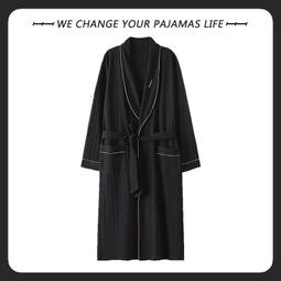 北極絨睡袍男士春秋季純棉長袖2024年新款浴袍寬松大碼薄款家居服[樂營睡衣] 歷史價格詳細信息