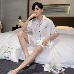 男士睡YI夏季短袖短KU休閑青少年韓版圓領睡Y男夏天薄款家居夏 短袖睡YI男 家居FU男 歷史價格詳細信息