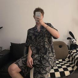 薄款睡衣男 ins短袖睡衣 冰絲睡衣 夏季睡衣男 【D416】【冰絲薄款】爆款睡衣男夏季短袖兩件套裝寬鬆大尺碼仿真絲家居 夏季 涼感 舒適 歷史價格詳細信息