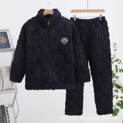 冬季提花絨加厚大碼睡衣女胖M200斤可穿珊瑚絨加絨甜美可愛家居服 歷史價格詳細信息