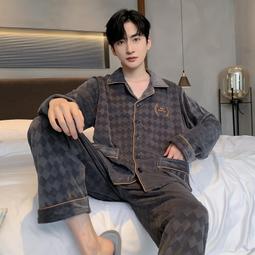 新款海島絨睡衣男士秋冬季加絨保暖寬松珊瑚絨薄絨可外穿家居服 價格比較,價格查詢,歷史價格詳細信息