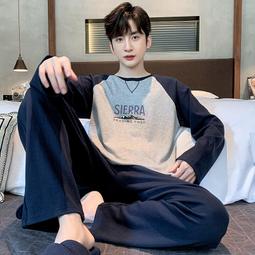 睡衣男士秋季春秋款純棉長袖格子家居服冬季男款圓領休閒大尺碼套裝 歷史價格詳細信息