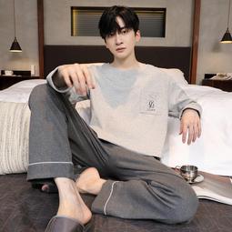 睡衣男士春秋季純棉長袖家居服男全棉薄款格子爸爸加肥加大碼套裝 歷史價格詳細信息