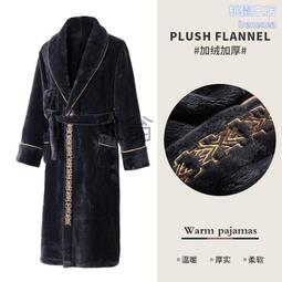 法蘭絨睡袍男士秋冬季中長款浴袍睡衣男加厚珊瑚絨冬天家居服晨袍 歷史價格詳細信息