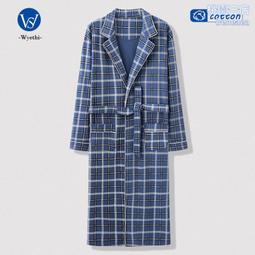 秋冬家居服 秋冬睡衣 男士睡衣男秋冬款高級感可外穿家居服青年中年冬季純棉夾棉睡袍男 歷史價格詳細信息