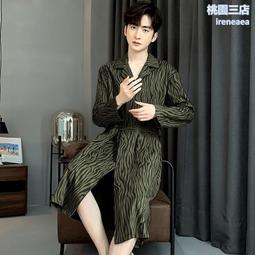 秋冬家居服 秋冬睡衣 男士睡衣男秋冬款高級感可外穿家居服青年中年冬季純棉夾棉睡袍男 歷史價格詳細信息