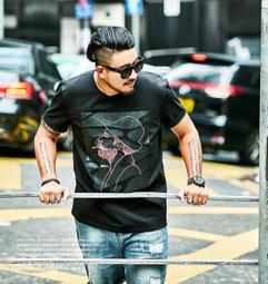 上衣男 短袖T恤男 櫻花T恤 男士短袖中國風龍圖案印花衣服大尺碼短袖夏季新款潮流寬鬆 歷史價格詳細信息