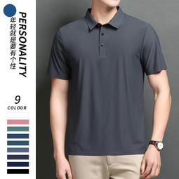 polo衫上班男短袖t恤夏季冰絲薄款翻領短袖商務休閒潮寬鬆-22號穿搭 歷史價格詳細信息