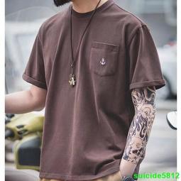 短T 日系工裝 重磅水洗棉側邊口袋落肩短T【A89008】五分袖 男女皆可 山系 純棉 工裝T   青山Aoyama 歷史價格詳細信息