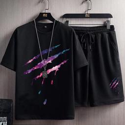 M-8XL 大尺碼套裝 加大尺碼套裝 大尺碼休閒套裝 大尺碼短褲 大尺碼襯衫 襯衫短袖套裝男夏季加肥加 歷史價格詳細信息