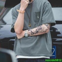 短T 日系工裝 重磅水洗棉側邊口袋落肩短T【A89008】五分袖 男女皆可 山系 純棉 工裝T   青山Aoyama 歷史價格詳細信息