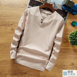 純棉長T恤男 春秋新款T恤 休閒長袖V領上衣 復古大碼素面打底衫 高質量胖子衣服 薄款上衣大尺碼男裝 男生衣著 價格比較,價格查詢,歷史價格詳細信息