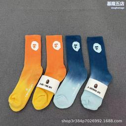 潮牌BAPE猿人頭字母日系男女情侶棉襪毛巾底運動襪高幫騎行襪子男 歷史價格詳細信息
