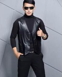 皮背心 皮馬甲-時尚韓版真綿羊皮單排扣設計男外套65t21【獨家進口】【米蘭精品】 歷史價格詳細信息