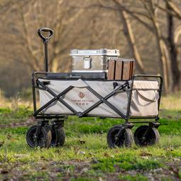 【熱賣】戶外小推車新款露營摺疊車兒童露營車露營加長耐用可攜式旅遊桌面 歷史價格詳細信息