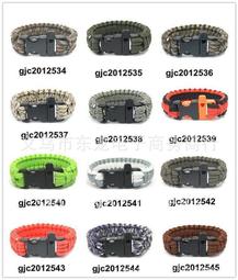 【熱賣】傘繩溫度計指南針打火石手鏈 15合一工具卡插口 傘繩打火石手鏈 歷史價格詳細信息