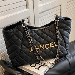 菱格繡線大容量包包2024新款包包女秋冬百搭鏈條斜背包時尚托特包-西可小鋪❤️ 歷史價格詳細信息