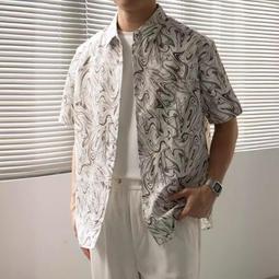 能盟褶皺口袋簡約休閑襯衫男中袖口袋日系男裝純色短袖襯衣2352-靚仔男裝 歷史價格詳細信息