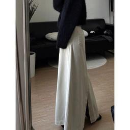 開叉米白牛仔裙女2024年新款春夏季薄款高腰寬松顯瘦直筒中長裙子-KBY科貝 歷史價格詳細信息