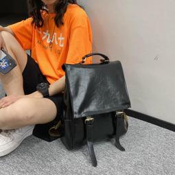 時尚軟皮雙肩包女潮2024新款質感小眾格子撞色背包女士背包 歷史價格詳細信息