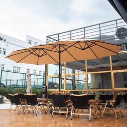 戶外遮陽傘羅馬傘別墅庭院遮陽傘室外崗亭廣告傘雙頂鋁合金羅馬傘 歷史價格詳細信息