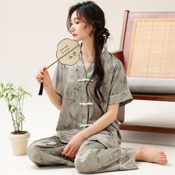 新中式高級感國風睡衣女夏款2024年新款薄款休閒家居氣質吊帶睡裙 歷史價格詳細信息