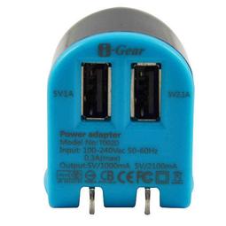 免運 i-Gear 艾吉爾 3100mAh 雙USB 充電器(藍黑/綠黑) /USB旅充頭/國際電壓/5V 3.1A/旅充/安規認證 T002D 價格比較,價格查詢,歷史價格詳細信息