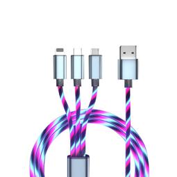 流光數據線一拖三安卓type-c手機充電線個性酷炫閃燈車載 歷史價格詳細信息