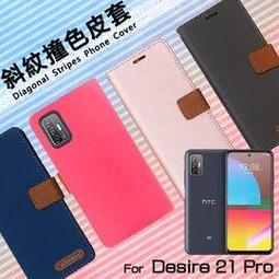 HTC Desire 21 pro 5G 2QAG100 精彩款 斜紋撞色皮套 可立式 側掀 側翻 皮套 插卡 保護套 手機套 歷史價格詳細信息