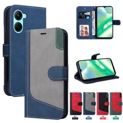 OPPO Realme C33 4G三色拼接撞色皮套可插卡支架保護套 歷史價格詳細信息