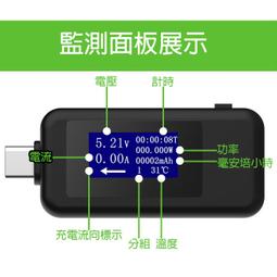 Type-C電流電壓檢測器 PD快充USB-C容量檢測儀表 電壓/電流/計時/功率/豪安時 液晶數字顯示測試儀器 歷史價格詳細信息