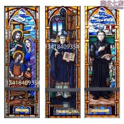 教堂鑲嵌彩色玻璃花窗藝術彩繪人物蒂凡尼裝飾玻璃背景牆落地花窗 歷史價格詳細信息