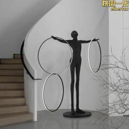 人形藝術雕塑落地燈設計師酒店畫廊大堂展廳創意大型人體雕像擺件 歷史價格詳細信息