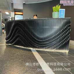 異形人造石吧檯前臺服務臺諮詢臺導臺亞克力半圓形弧形前臺 歷史價格詳細信息