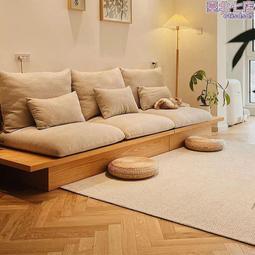 奶油發沙發客廳小戶型簡約豆腐塊直排雙三人民宿服裝店美容院 歷史價格詳細信息