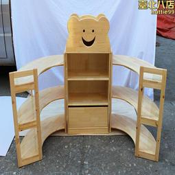 幼兒園落地式多層書包實木櫃兒童儲物櫃早教玩具架小熊組合收納櫃 歷史價格詳細信息