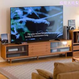 櫻桃木電視櫃北歐簡約客廳實木地櫃儲物櫃玻璃推拉門柜子整裝 歷史價格詳細信息