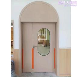 幼兒園卡通門防夾手門木門防夾手教室卡通拱圓形子母烤漆門實木門 歷史價格詳細信息