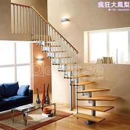 鋼木樓梯雙跑同上扶手欄杆玻璃護欄Y型弧型美觀漂亮別墅裝飾梯 歷史價格詳細信息