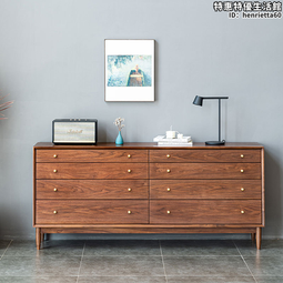 北美黑胡桃九鬥櫃全實木簡約臥室簡約輕奢型抽屜櫃儲物櫃 歷史價格詳細信息