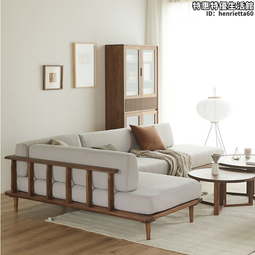 北歐全實木雙人沙發櫻桃木單人客廳小戶型簡約輕奢型布藝沙發 歷史價格詳細信息