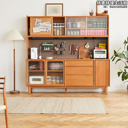 櫻桃木餐邊櫃藤編櫃北歐客廳玄關櫃儲物櫃純實木餐廳邊櫃收納櫃 歷史價格詳細信息